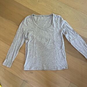 J. Crew Gray Scoop Neck Long Sleeve T-Shirt